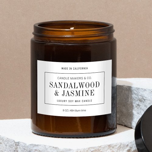 Minimalist Modern Simple Product Candle Label