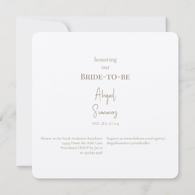 Minimalist Modern Simple Rounded Bridal Shower Invitation (Front)