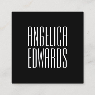 Minimalist modern simple trendy bold black & white square business card