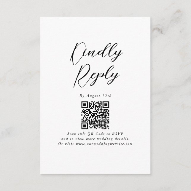 Minimalist Modern Simple Wedding Enclosure Card (Front)
