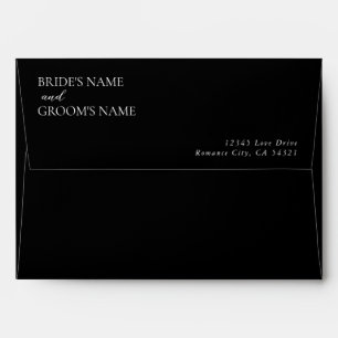 Minimalist Modern Simple Wedding Invitation Black Envelope