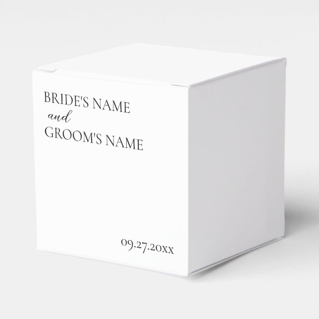 Minimalist Modern Simple Wedding Place Card Favor Boxes (Front Side)