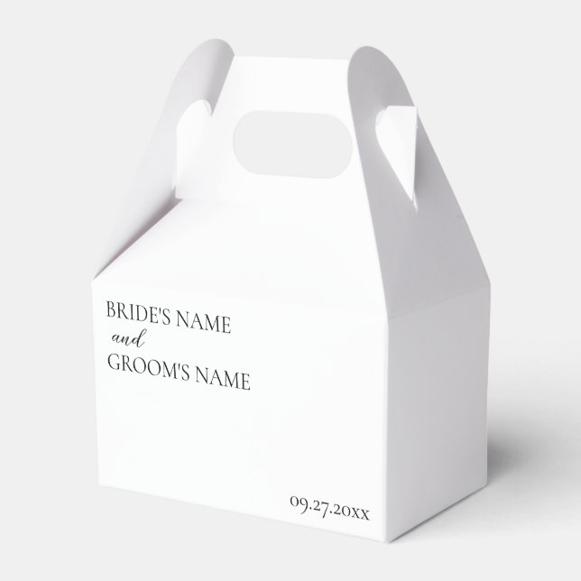 Minimalist Modern Simple Wedding Place Card Favor Boxes (Front Side)