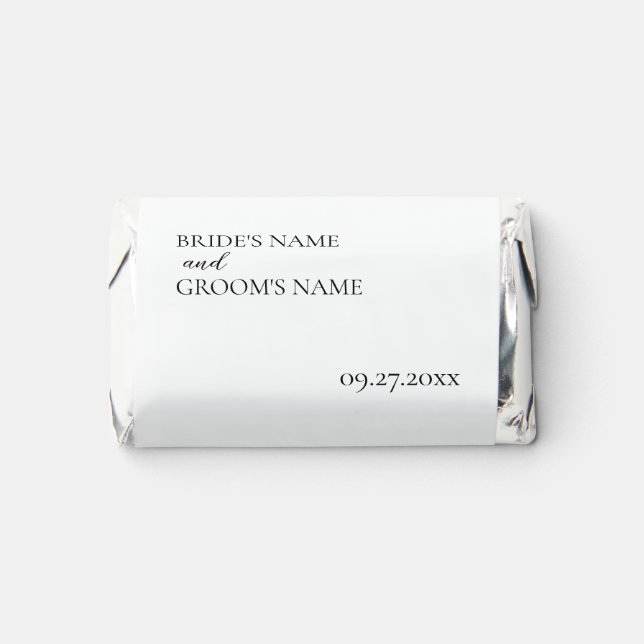 Minimalist Modern Simple Wedding Place Card Hershey's Miniatures (Front)