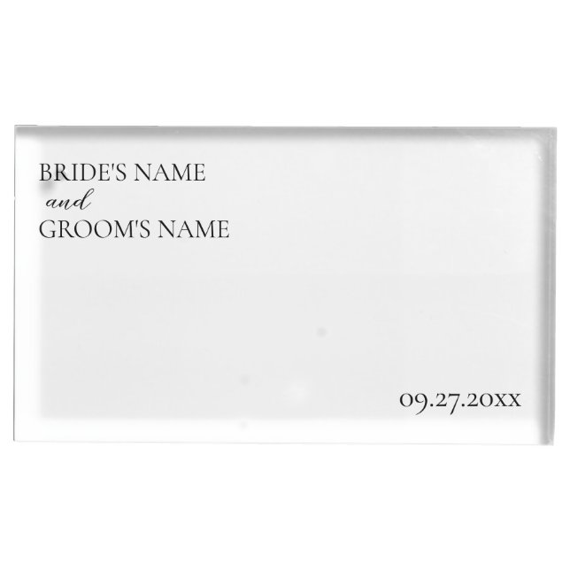 Minimalist Modern Simple Wedding Place Card Place Card Holder (Front)