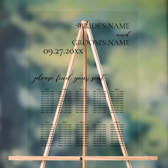 Minimalist Modern Simple Wedding Seating Chart (Neutral)