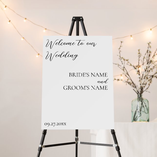 Minimalist Modern Simple Wedding Welcome Foam Board (In Situ (Stand))