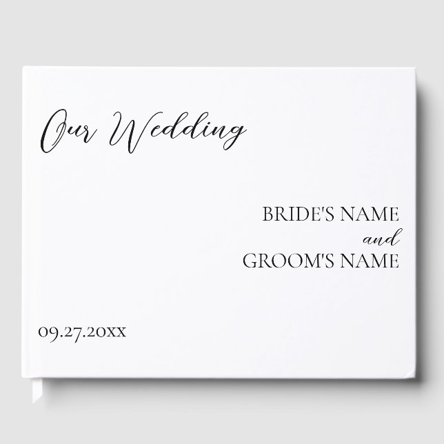 Minimalist Modern Simple Wedding Welcome Guest Book (Front)