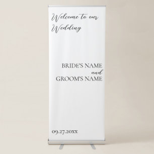 Minimalist Modern Simple Wedding Welcome Retractable Banner
