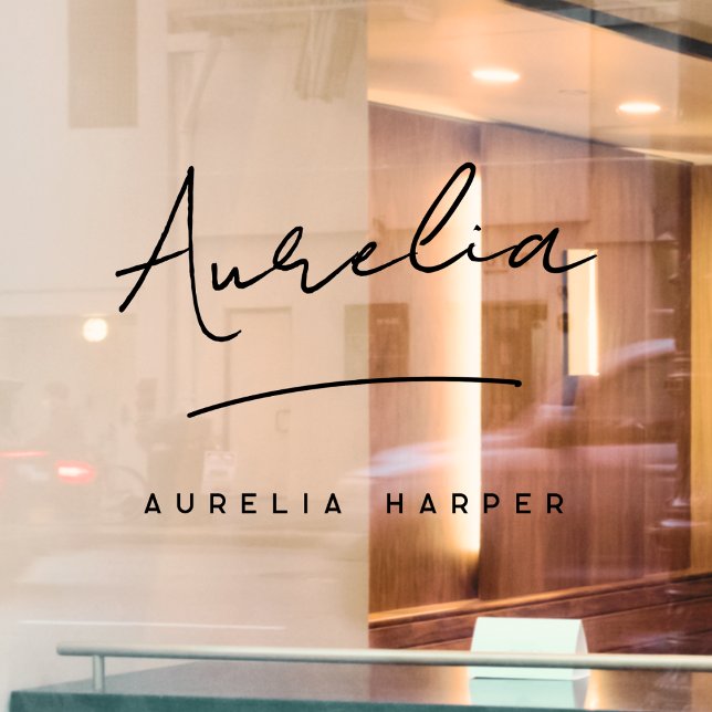 Minimalist Modern Small Business Signature Name Window Cling (Creator Uploaded)