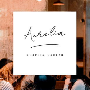Minimalist Modern Small Business Signature Name Window Cling