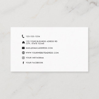 Minimalist Modern Social Media Icons Custom logo Business Card