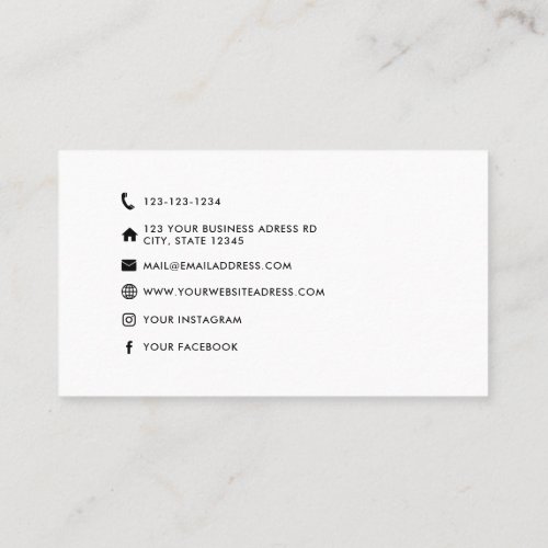 Minimalist Modern Social Media Icons Custom logo Business Card