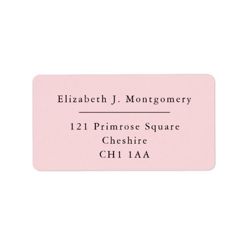 Minimalist Modern Soft Pink Return Address Label
