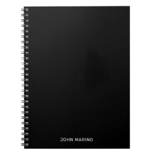 Minimalist Modern Solid Black Notebook