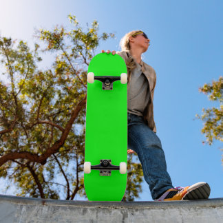 Minimalist Modern Solid Line Green Color Skateboard Deck