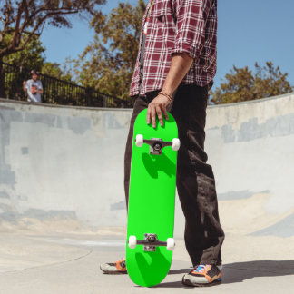 Minimalist Modern Solid Line Green Color Skateboard Deck