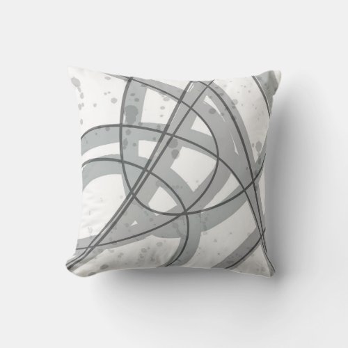 minimalist modern sophisticated gray and white throw pillow