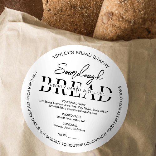 Minimalist Modern Sourdough Bread Cottage Law Classic Round Sticker