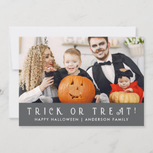 Minimalist Modern Spooky Happy Halloween 1 Photo Holiday Card