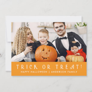 Minimalist Modern Spooky Happy Halloween 1 Photo Holiday Card