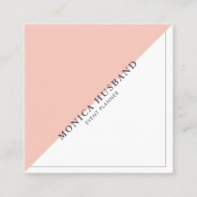 Minimalist Modern Square Business Cards | Blush (Front)
