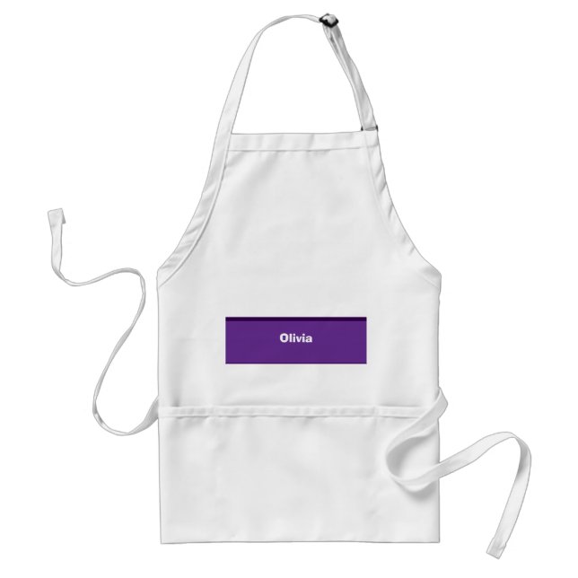 Minimalist Modern Stripe Name or Monogram Adult Apron (Front)