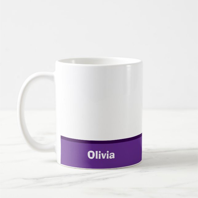 Minimalist Modern Stripe Name or Monogram Coffee Mug (Left)