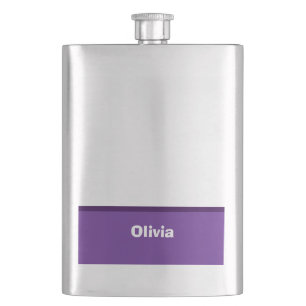 Minimalist Modern Stripe Name or Monogram Flask