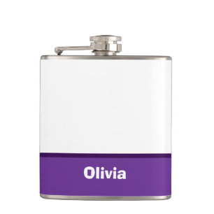 Minimalist Modern Stripe Name or Monogram Flask
