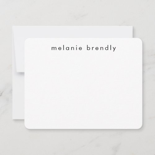 Minimalist Modern Stylish Black White Note Card