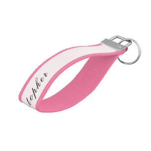 Minimalist Modern Stylish Blush Pink Custom Wrist Keychain