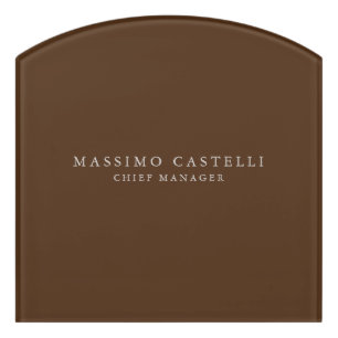Minimalist Modern Stylish Brown Professional Door Sign