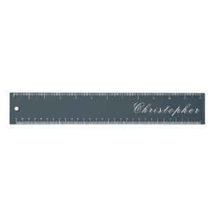 Minimalist Modern Stylish Charcoal Gray Custom Ruler