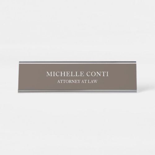 Minimalist Modern Stylish Professional Brown Desk Name Plate