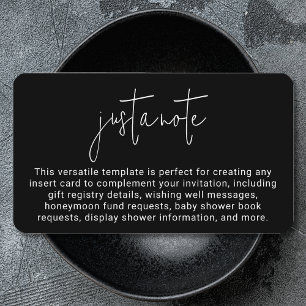 Minimalist Modern Stylish Simple Just A Note Enclosure Card