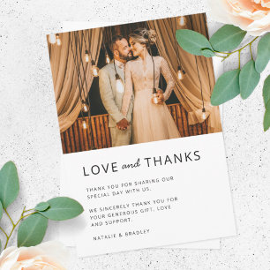 Minimalist Modern   Stylish Simple Wedding Photo Thank You Card