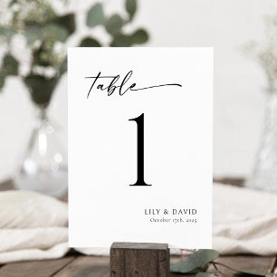 Minimalist Modern Table Number