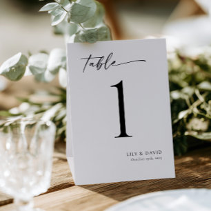 Minimalist Modern Table Number Paper Table Tent