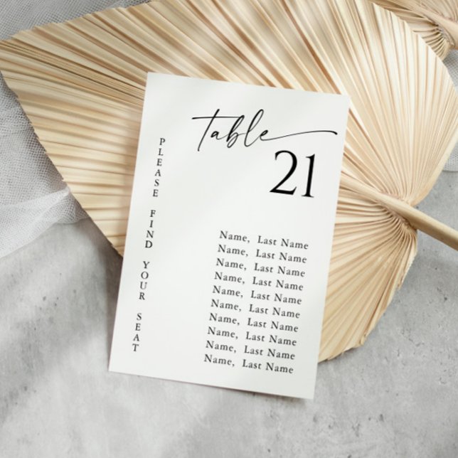 Minimalist Modern Table Number Seating Chart Cards (Creator Uploaded)