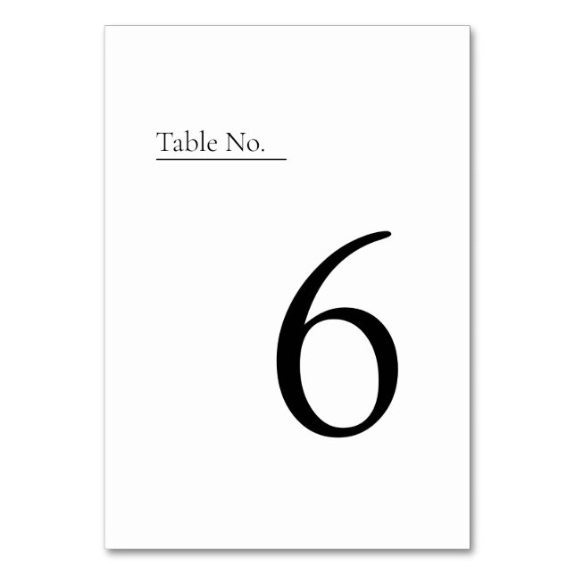 Minimalist + Modern Table Numbers (Front)