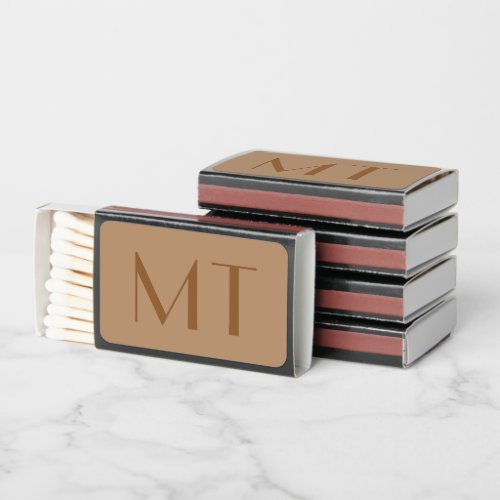 Minimalist Modern Tan Elegant Favor Matchboxes