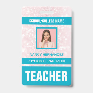 Minimalist Modern Teacher ID Card Badge