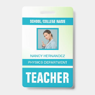 Minimalist Modern Teacher ID Card Badge
