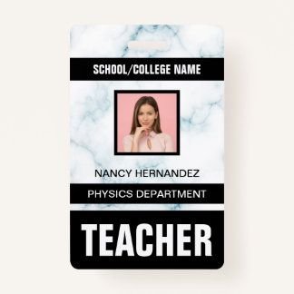 Minimalist Modern Teacher ID Card Badge