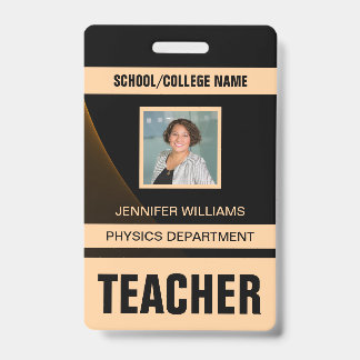Minimalist Modern Teacher ID Card Badge