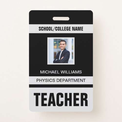 Minimalist Modern Teacher ID Card Badge