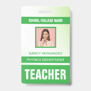 Minimalist Modern Teacher ID Card Badge
