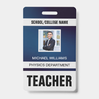 Minimalist Modern Teacher ID Card Badge