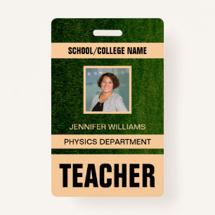 Minimalist Modern Teacher ID Card Badge